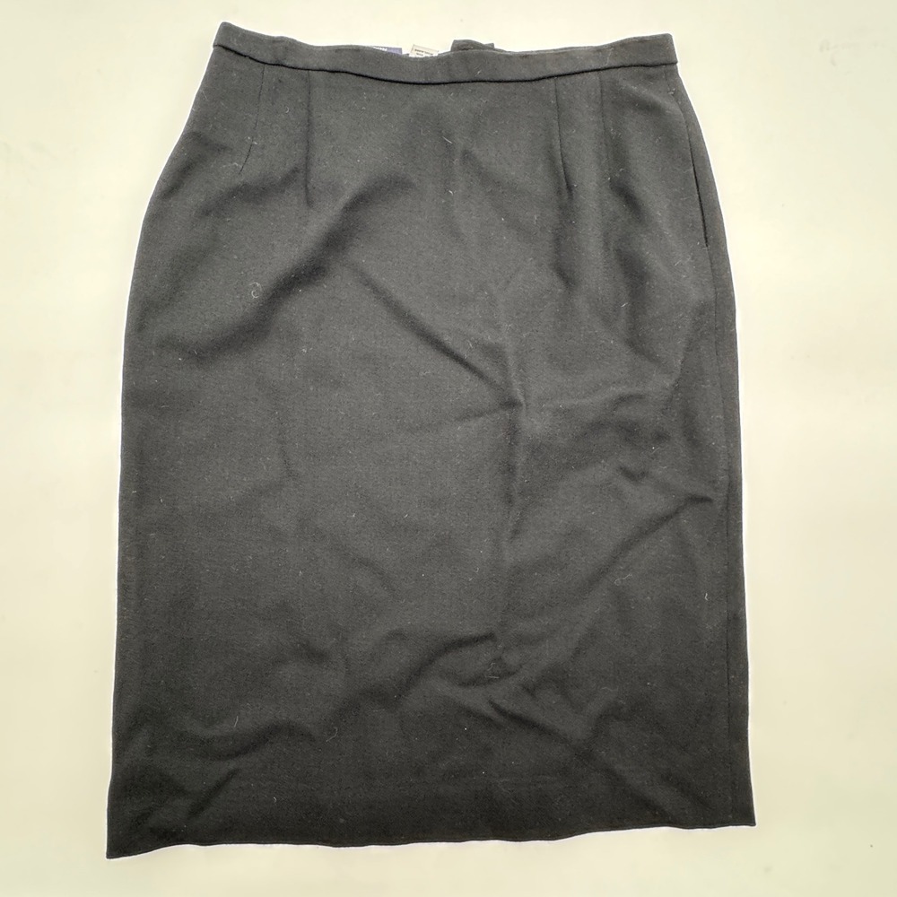 Pendleton Black 100% Virgin Wool Pencil Suit Skirt Lined USA Made Vintage Large